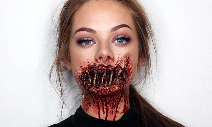 Эта милая девушка делает «кровавый» макияж, после которого вам будут сниться кошмары